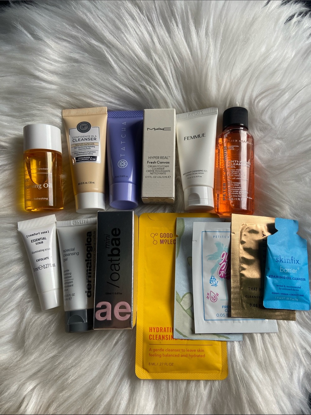 Cleanser Sample Travel Skincare Lot; Tatcha MAC It Cosmetics Dermalogica & More